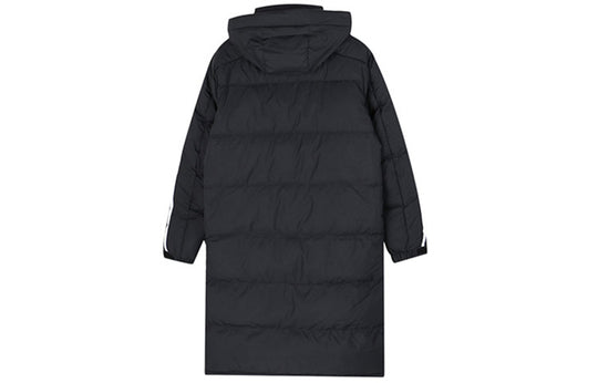 adidas Long Parka mid-length Outdoor Thicken hooded down Jacket Black EH3993