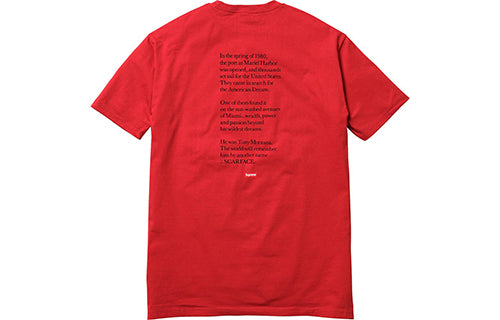 Supreme FW17 Scarface Shower Tee Red Crossover Printing Short Sleeve T-shirt Unisex SS18-0219 T-shirts - KICKSCREW