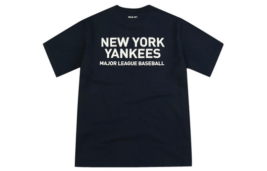 MLB Unisex NY/LA New York Yankees Embroidery Logo Round-neck Tee Blue 31TS21931-50N