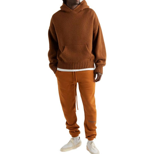 Fear of God Essentials SS22 Straight-Leg Logo-Print Cotton-Blend Jersey Sweatpants Brown FOG-SS22-001