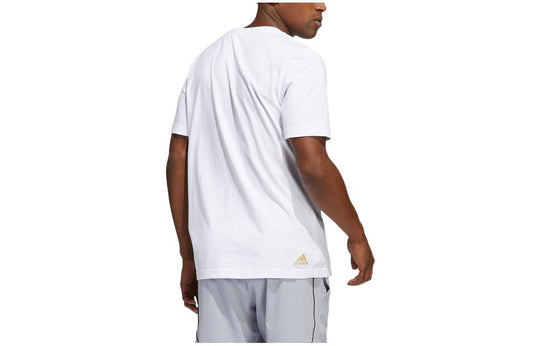 Men's adidas Casual Alphabet Solid Color Sports Short Sleeve White T-S ...