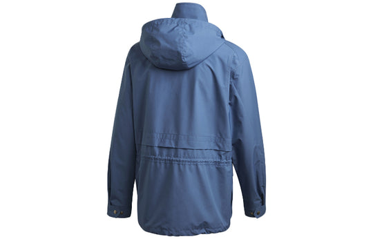adidas originals Solid Color Athleisure Casual Sports Hooded Jacket Blue FR9280
