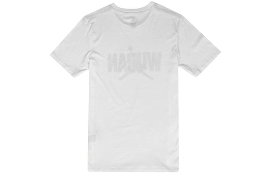 Men's Nike Logo Alphabet Printing Round Neck Pullover Short Sleeve White T-Shirt BV6644-100