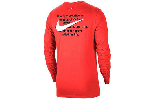 Nike Sportswear Swoosh LS Tee Round Neck Long Sleeves US Edition Red CK2259-657