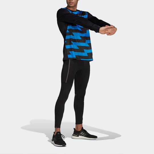 adidas Own The Run Long Sleeve Top 'Black Blue' HI3039