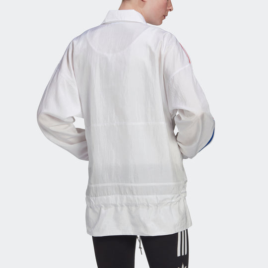 (WMNS) adidas originals Stand Collar Casual Sports Windbreaker Jacket White GJ6570