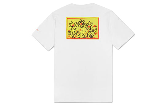 Men's Converse x Keith Haring Crossover Embroidered Logo Alphabet Printing Round Neck Loose White 10022256-A01