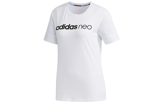 (WMNS) adidas neo FARM P TSHIRT Sports Round Neck Short Sleeve White EI4850