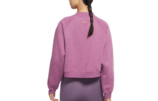 (WMNS) Nike Athleisure Casual Sports Fleece Lined Short Round Neck Pullover Purple Red Hoodie Violet DM7281-507