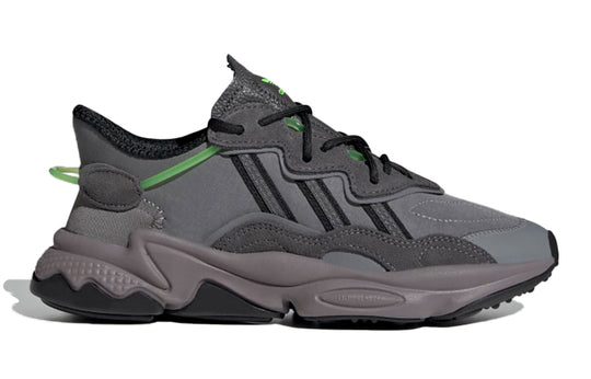 (GS) adidas originals Ozweego J Shoes 'Grey Black Green' FX5186
