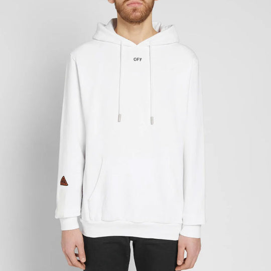 OFF-WHITE SS21 hooded Logo Printing Long Sleeves Loose Fit White OMBB032S180030080100
