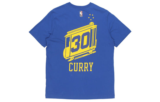 Men's Nike NBA Basketball Sports Printing Short Sleeve Golden State Warriors Curry 30 Blue T-Shirt CT9913-497