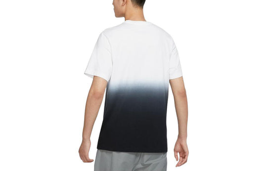 Men's Nike Logo Printing Gradient Casual Sports Round Neck Short Sleeve White T-Shirt DR7824-100
