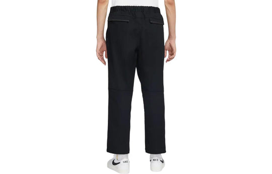 Men's Nike Solid Color Logo Embroidered Elastic Waistband Straight Casual Pants/Trousers Black DQ4297-010