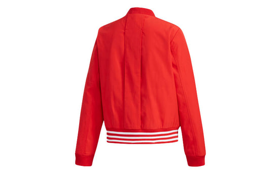 (WMNS) adidas WV 3S Zipper Casual Sports Woven Jacket Red FI9270