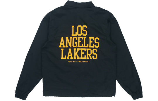 Nike NBA Courtside Los Angeles Lakers Alphabet Logo Printing Coach Jacket Black DB1440-010