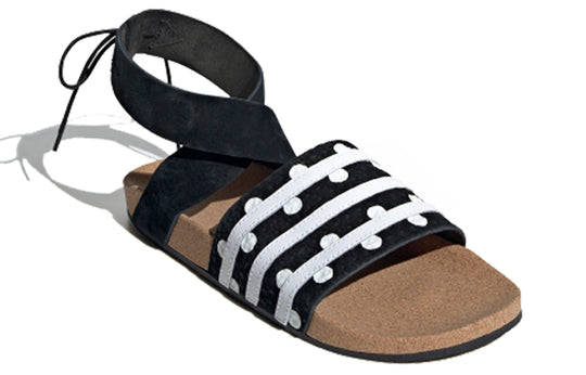 (WMNS) adidas originals Adilette Ankle Wrap 'Black White' EF5630
