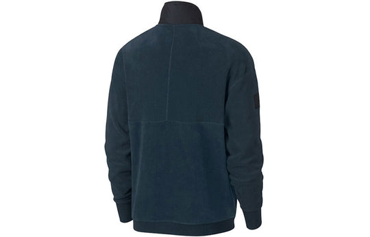Nike Splicing polar fleece Cardigan Stand Collar Pullover Green AJ0802-454