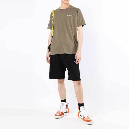 Off-White SS22 Wave Diag Printing Sports Shorts Ordinary Version Black OMCI006S22FLE0151001