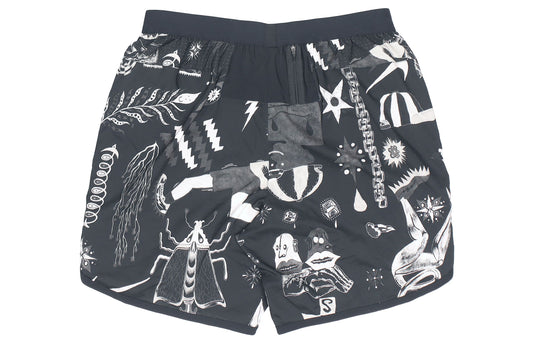 Nike Graffiti Printing Running Shorts Black CJ5817-010