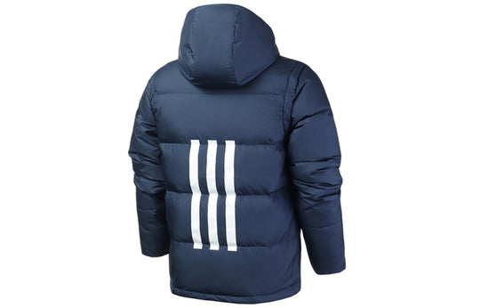 adidas neo Sports hooded Detachable Long Sleeves Down Jacket Navy Blue EI4376