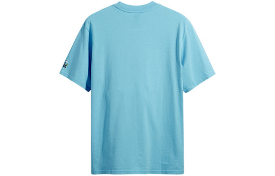 Men's Levis  Peanuts Crossover Cartoon Printing Short Sleeve Pullover Short Sleeve Blue 86275-0013