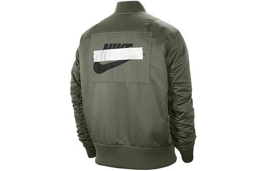 Nike Nsw Punk 3D logo aviator Jacket US Edition Gray Green CZ1670-380