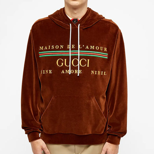 GUCCI Chenille Embroidered Drawstring For Men Brown 595530-XJBTC-2073