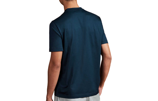 Men's HERMES Pattern Printing Round Neck Pullover Short Sleeve Dark Blue H037730-HA60