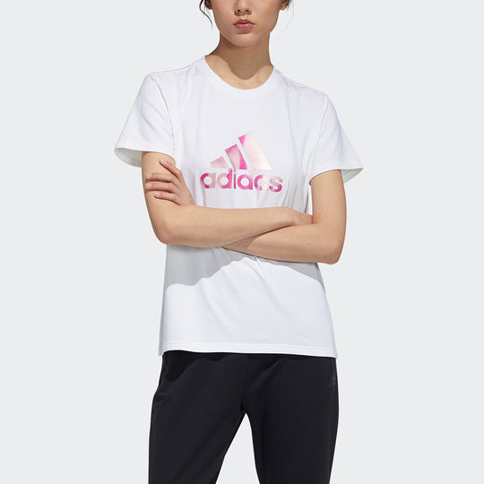 (WMNS) adidas Fi Foil Tee Printing Round Neck Sports Short Sleeve White T-Shirt GP0699