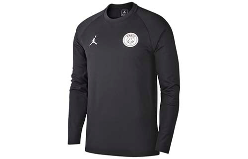 Air Jordan Paris Saint-Germain Soccer/Football Sports Stand Collar Long Sleeves T-shirt Black 919921-011 T-shirts  -  KICKSCREW