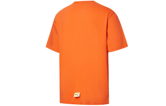 Puma x MICHAEL LAU Jointly Signed Cartoon Printing Causual Sports Round Collar T-Shirt Men's Orange 531320-79 T-shirts - KICKSCREW