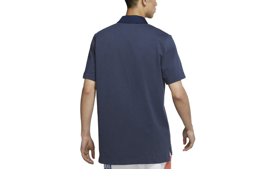 Men's Nike Sportswear Athleisure Casual Sports Rugby Short Sleeve Lapel Navy Blue Polo Shirt DD4713-437