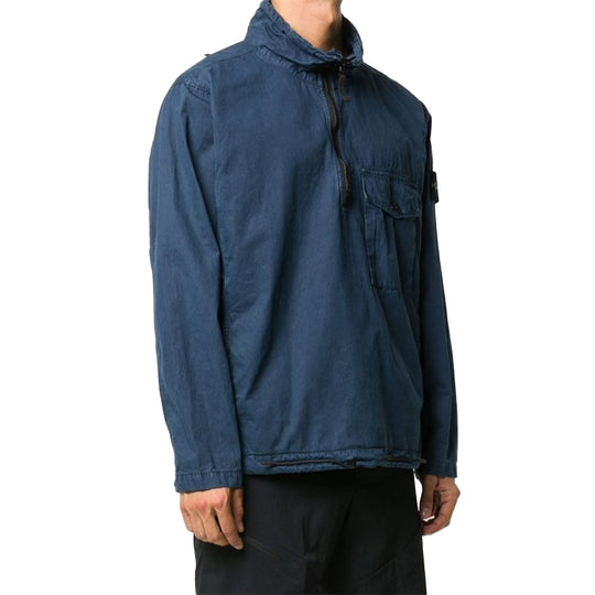 STONE ISLAND Zipper High Collar Windproof Tops Blue 7215113WN