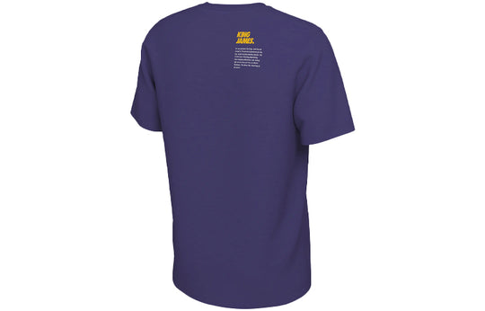 Nike x NBA Lebron James Select Pattern Printing Casual Sport Short Sleeve Men's Purple DH3717-547