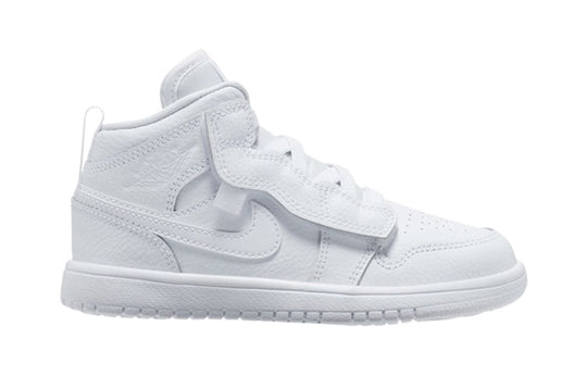 (PS) Air Jordan 1 Mid ALT 'Triple White' AR6351-126 Retro Basketball Shoes  -  KICKS CREW