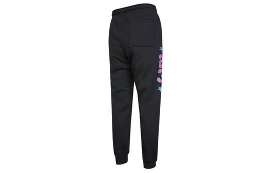 Men's Air Jordan Solid Color Logo Casual Bundle Feet Knit Sports Pants/Trousers/Joggers Black DR6425-010