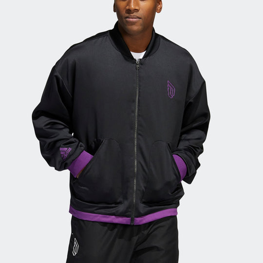 adidas logo Sports Basketball Jacket Black HE5466
