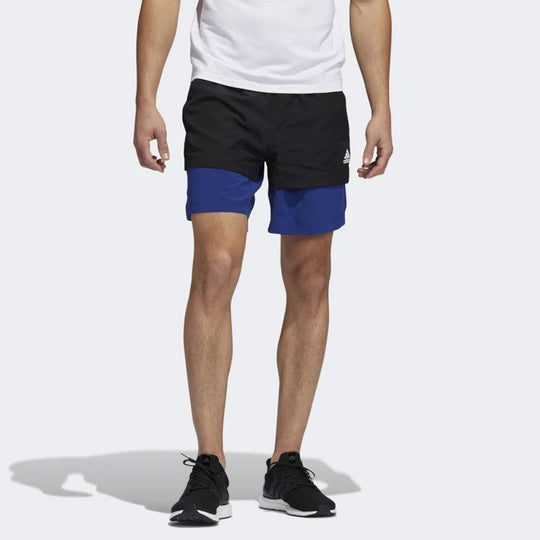 adidas Colorblock Gym Sports Shorts Blue H33615-KICKS CREW