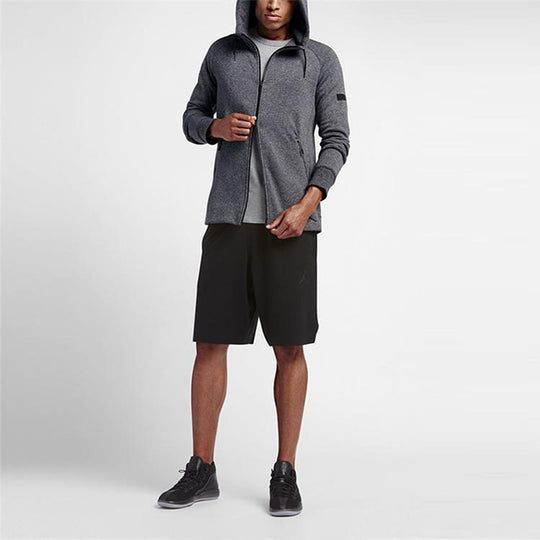 Air Jordan Fleece Lined Casual Sports Long Sleeves Hooded Jacket Gray 809473-010
