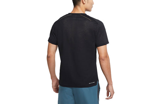 Men's Nike Casual Breathable Running Training Short Sleeve Black T-Shirt DM4644-010