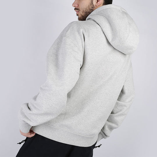 Men's Nike Fleece Drawstring Gray Pullover CD6393-050