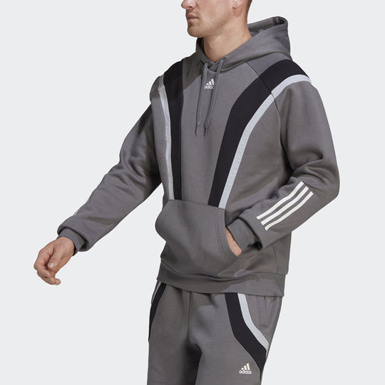 Men's adidas Sw Fl Hoddie Contrasting Colors Sports Gray HP1899