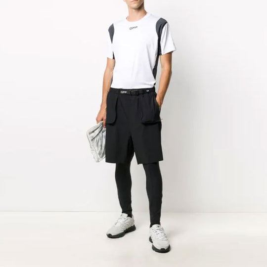 Men's Off-White Alphabet Pattern Casual Long Pants/Trousers Slim Fit Black OMVH005I20JER0011010