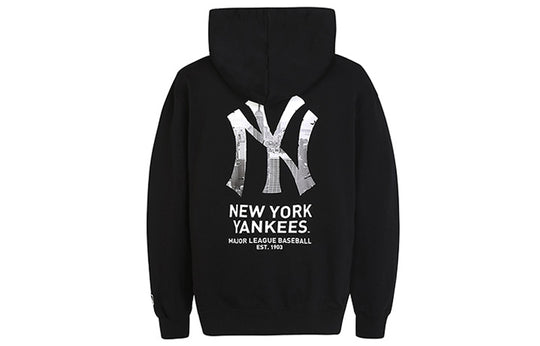 MLB NY hooded Large LOGO Printing Sports Long Sleeves Unisex Black 31HDE1011-50L