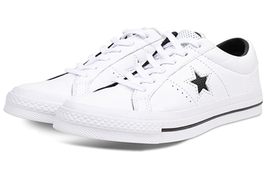 Converse One Star Perforated Leather Low Top 'White Black' 158464C