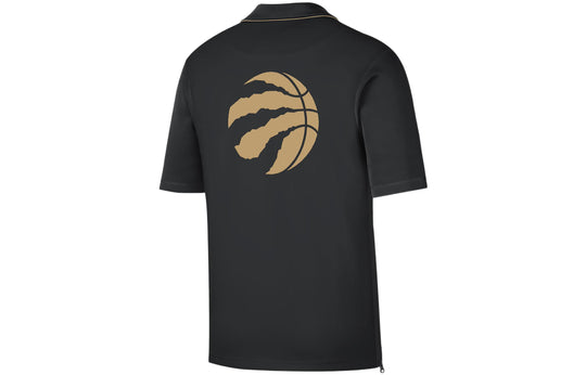 Nike NBA Toronto Raptors Alphabet Logo Printing Casual lapel Short Sleeve Shirt Black DB2472-010
