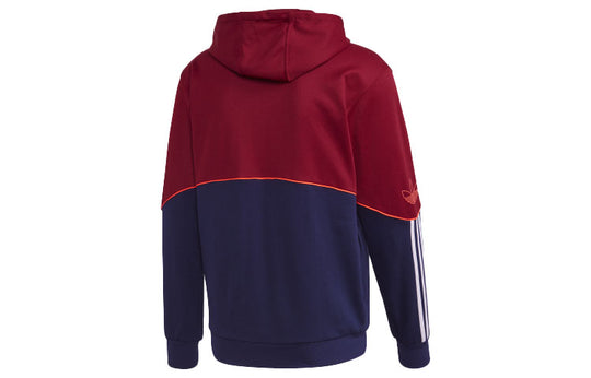 Men's adidas originals Logo Colorblock Sports Hooded Jacket Dark Purple Red FM3870
