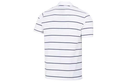 adidas Stripe Small Label Athleisure Casual Sports Short Sleeve Polo Shirt White HE7435
