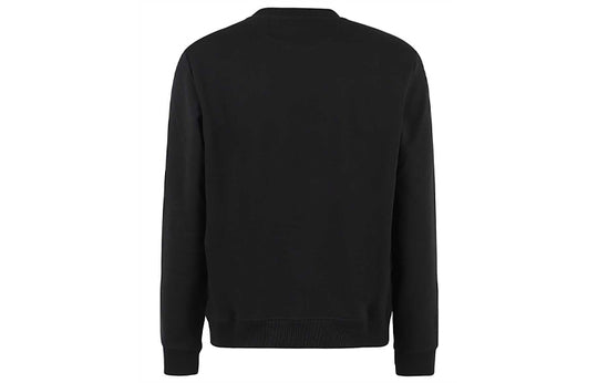 Men's FENDI Logo Printing Round Neck Pullover Long Sleeves Sports Black FY0178AE05F0QA1